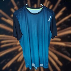 ❤️ Reebok Men's Black Blue T-shirt L